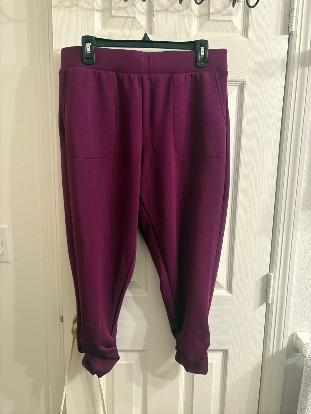 Studio Torrid Plum Crop Pull On  Deep Pants with pockets